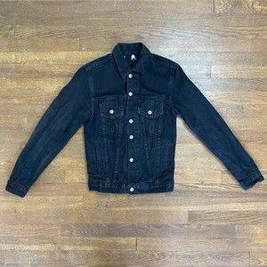 Brandy Melville John Galt Women’s Black Washed Jean Denim Jacket Button Front